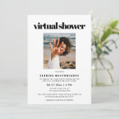 Elegantes, elegantes Virtual Brautparty Foto Einladung (Stehend Vorderseite)