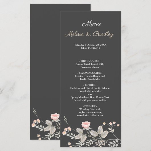 Elegantes elegantes Wasserfarbenmenü Programm (Vorne/Hinten)