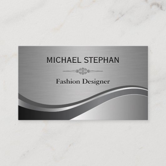 Elegantes Element / Silver Luxe Business Card Visitenkarte (Vorderseite)
