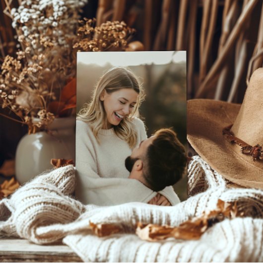 Elegantes Elfenbein & Ash Fall Botanisches Foto Ho Einladung