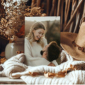 Elegantes Elfenbein & Ash Fall Botanisches Foto Ho Einladung