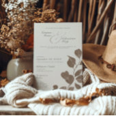 Elegantes Elfenbein & Ash Fall Botanisches Foto Ho Einladung