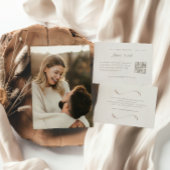 Elegantes Elfenbein & Ash Fall Botanisches Foto Ho Einladung