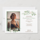 Elegantes Elfenbein-Blumenfeier des Dankeskarte (Vorderseite)