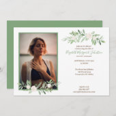 Elegantes Elfenbein-Blumenfeier des Dankeskarte (Vorne/Hinten)