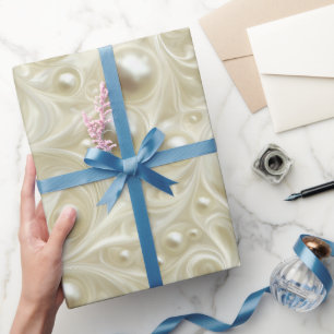 Elegantes Elfenbein-Creme-Perlstrudel-Abstraktmust Geschenkpapier
