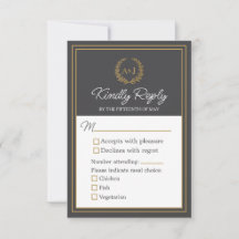 Elegantes Elfenbein-Faux-Gold-Hochzeits-Menü mit 3
