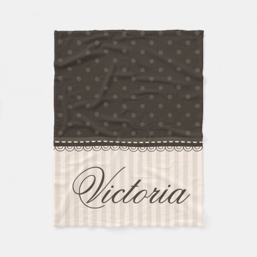 Elegantes Elfenbein-fertigen beige Brown-Tupfen Fleecedecke (Vorderseite)