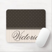 Elegantes Elfenbein-fertigen beige Brown-Tupfen Mousepad (Mit Mouse)