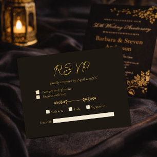 Elegantes Elfenbein Gold 50. Hochzeitsjubiläum RSV Postkarte