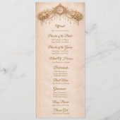 Elegantes Elfenbein-Gotik-Hochzeitsprogramm Hallow Menükarte (Rückseite)