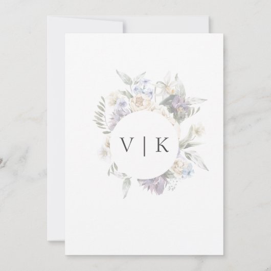 Elegantes Elfenbein, Lavendel & Blauer 12x18 einla Einladung (Rückseite)