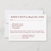 Elegantes Elfenbein mit gelber Rosenhochzeit RSVP- Einladung (Rückseite)