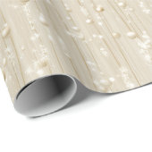 Elegantes Elfenbein-Perlen-Cream-Glitter-Muster Geschenkpapier (Rolleneckpunkt)
