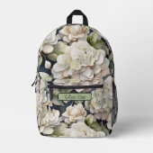Elegantes Elfenbein, rosa grüne Marine, Aquarellbl Bedruckter Rucksack (Vorderseite)