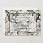 Elegantes Elfenbein, rosa grüne Marine, Aquarellbl Einladung (Vorderseite)