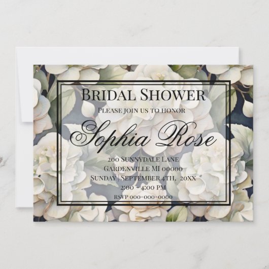 Elegantes Elfenbein, rosa grüne Marine, Aquarellbl Einladung (Vorderseite)