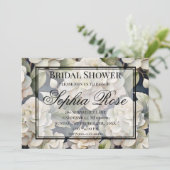 Elegantes Elfenbein, rosa grüne Marine, Aquarellbl Einladung (Stehend Vorderseite)