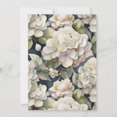 Elegantes Elfenbein, rosa grüne Marine, Aquarellbl Einladung (Rückseite)