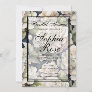 Elegantes Elfenbein, rosa grüne Marine, Aquarellbl Einladung