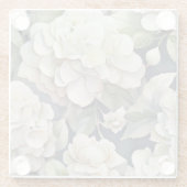 Elegantes Elfenbein, rosa grüne Marine, Aquarellbl Glasuntersetzer (Rückseite)