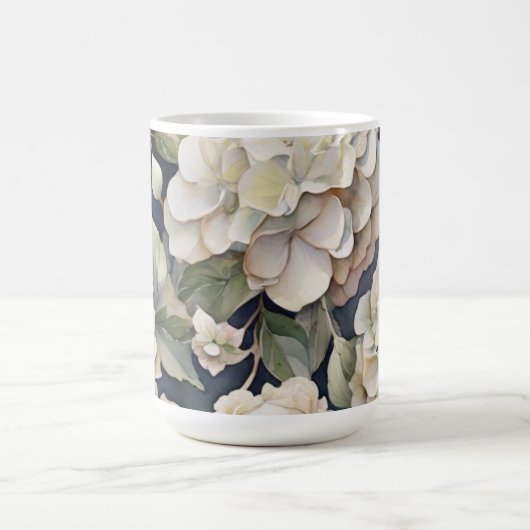 Elegantes Elfenbein, rosa grüne Marine, Aquarellbl Kaffeetasse (Mittel)