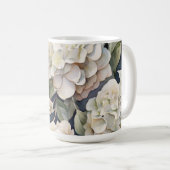 Elegantes Elfenbein, rosa grüne Marine, Aquarellbl Kaffeetasse (VorderseiteRechts)
