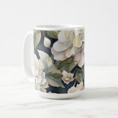 Elegantes Elfenbein, rosa grüne Marine, Aquarellbl Kaffeetasse (Vorderseite Links)