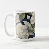 Elegantes Elfenbein, rosa grüne Marine, Aquarellbl Kaffeetasse (Links)