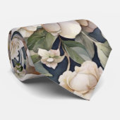 Elegantes Elfenbein, rosa grüne Marine, Aquarellbl Krawatte (Gerollt)