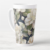 Elegantes Elfenbein, rosa grüne Marine, Aquarellbl Milchtasse (Linke Ecke)