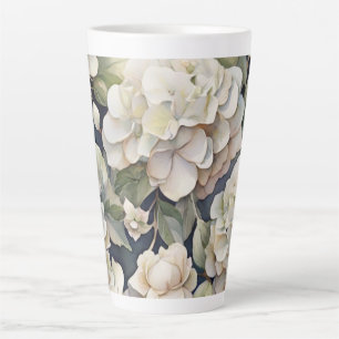 Elegantes Elfenbein, rosa grüne Marine, Aquarellbl Milchtasse