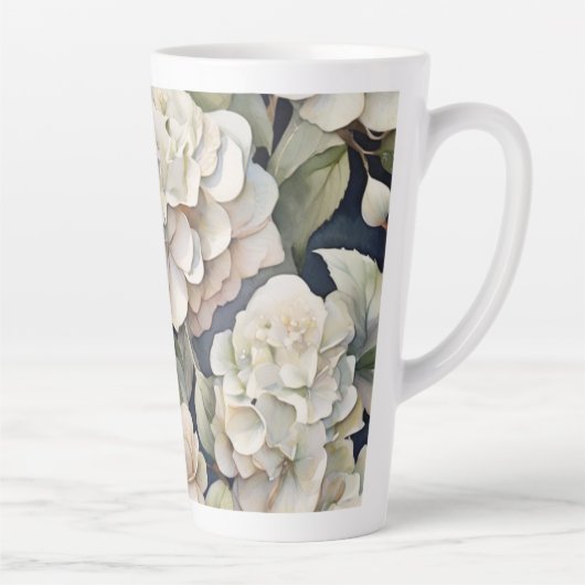 Elegantes Elfenbein, rosa grüne Marine, Aquarellbl Milchtasse (Rechts)