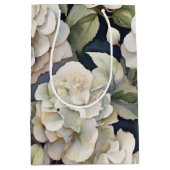 Elegantes Elfenbein, rosa grüne Marine, Aquarellbl Mittlere Geschenktüte (Vorderseite)