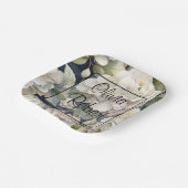 Elegantes Elfenbein, rosa grüne Marine, Aquarellbl Pappteller (Gewinkelt)