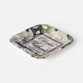 Elegantes Elfenbein, rosa grüne Marine, Aquarellbl Pappteller (Gewinkelt)