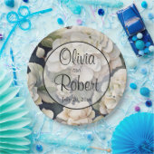 Elegantes Elfenbein, rosa grüne Marine, Aquarellbl Pappteller (Party)