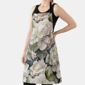 Elegantes Elfenbein, rosa grüne Marine, Aquarellbl Schürze (InSitu)