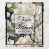 Elegantes Elfenbein, rosa grüne Marine, Aquarellbl Weinetikett (Einzelnes Label)