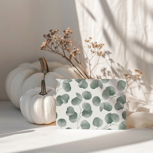 Elegantes Elfenbein & Sage Fall Botanische Hochzei Begleitkarte