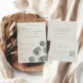 Elegantes Elfenbein & Sage Fall Botanische Hochzei Begleitkarte