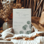 Elegantes Elfenbein & Sage Fall Botanisches Foto H Einladung