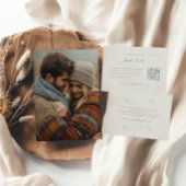 Elegantes Elfenbein & Sage Fall Botanisches Foto H Einladung