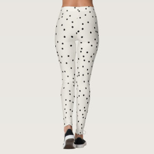 Elegantes Elfenbein-Schwarz-Polka-Punkte süßes Mus Leggings