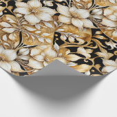 Elegantes Elfenbein und B; Blätterzwirnpapier Geschenkpapier (Ecke)