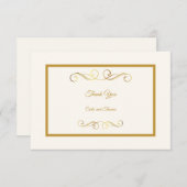 Elegantes Elfenbein und Gold Dankeskarte (Vorne/Hinten)
