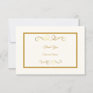 Elegantes Elfenbein und Gold Dankeskarte
