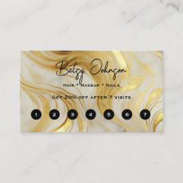 Elegantes Elfenbein und Gold marmoriert Treuekarte