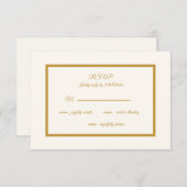 Elegantes Elfenbein und Gold RSVP Karte (Vorne/Hinten)
