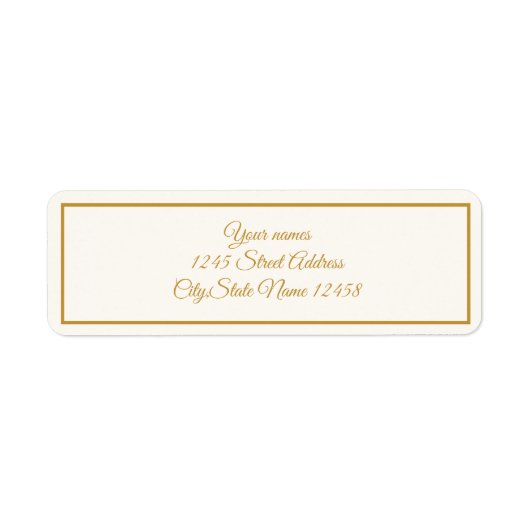 Elegantes Elfenbein und Goldlabel (Vorne)